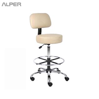 صندلی تابوره چرخدار آزمایشگاهی - صندلی آزمایشگاه - صندلی تابوره آرایشگاهی - صندلی پزشکی و تحویلداری - مناسب برای صندوقدار و فروشنده