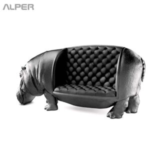 مبل تک نفره چوبی طرح کرگدن ZDN-1003WL - Single wooden sofa with rhinoceros design