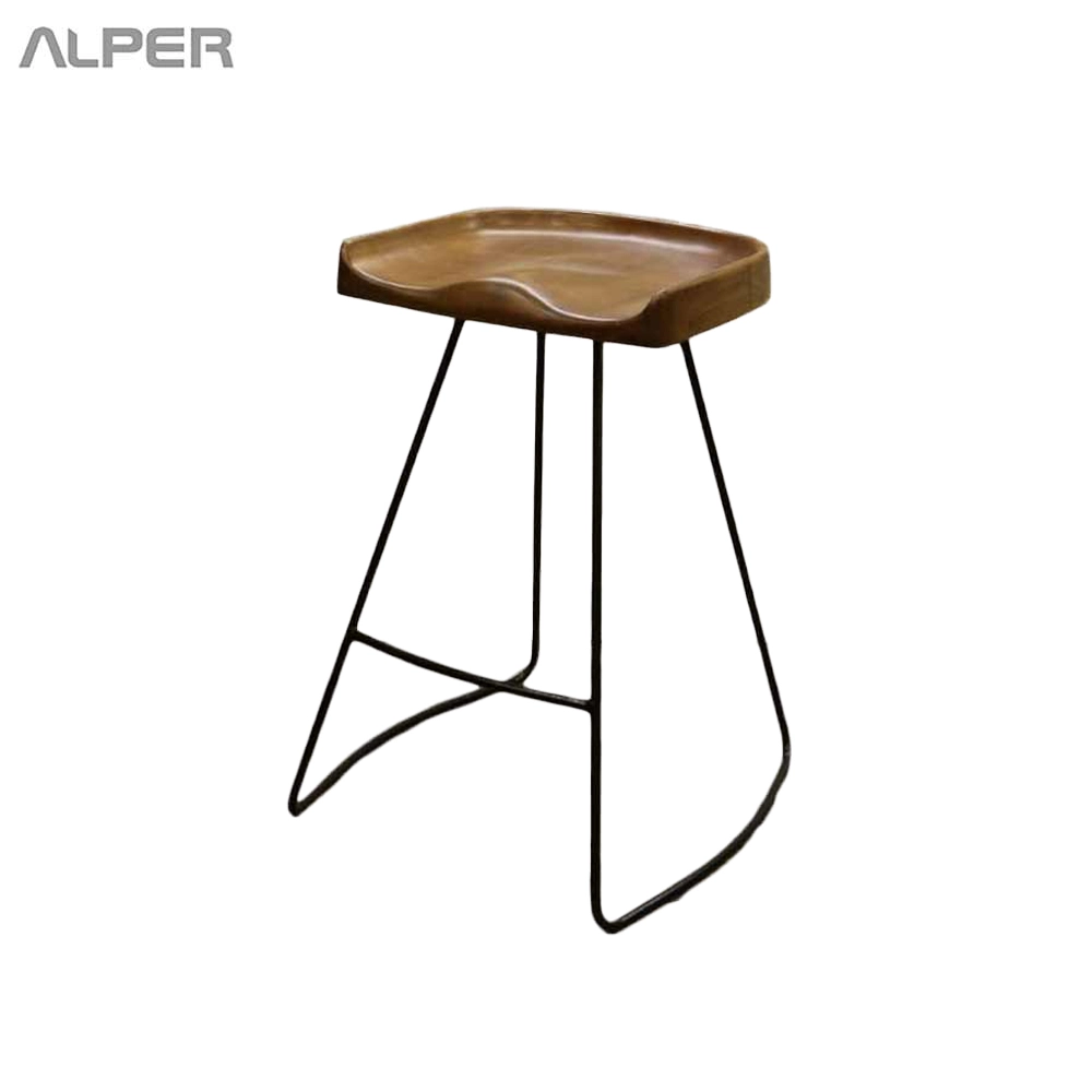 صندلی اپن چوبی پایه فلزی