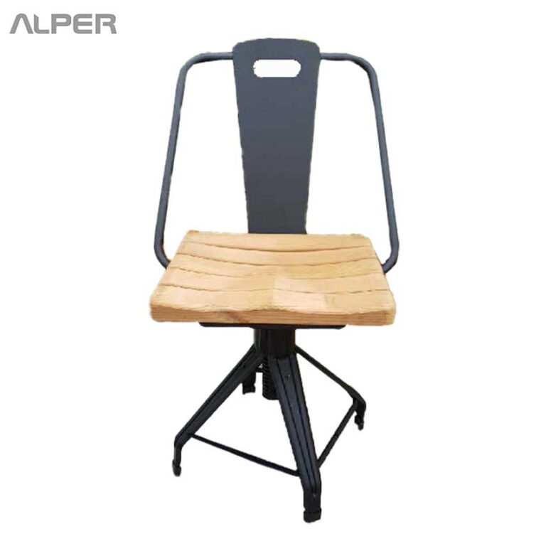 صندلی چرخشی با رویه چوب