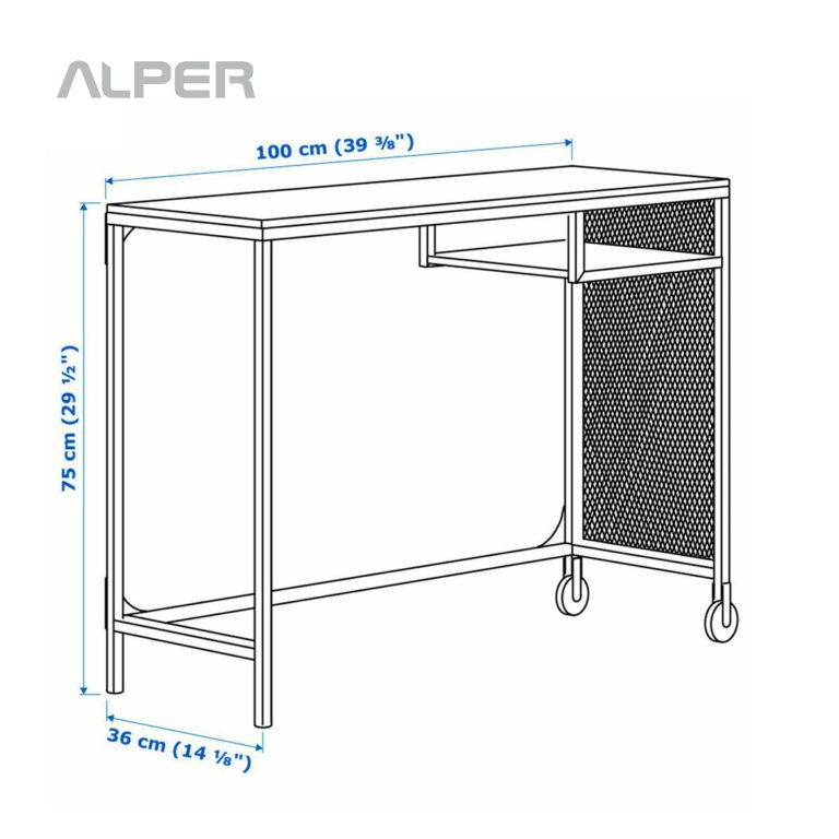 میز تحریر فلزی صفحه چوبی TIR-504iW